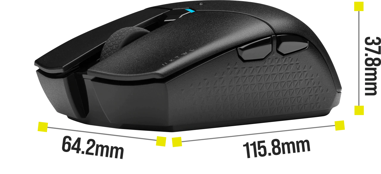 mus wireless pro Katar slipstream bluetooth agile gaming fingertip corsair Mouse 2.4Ghz claw iCUE CH-931C011-NA.webp